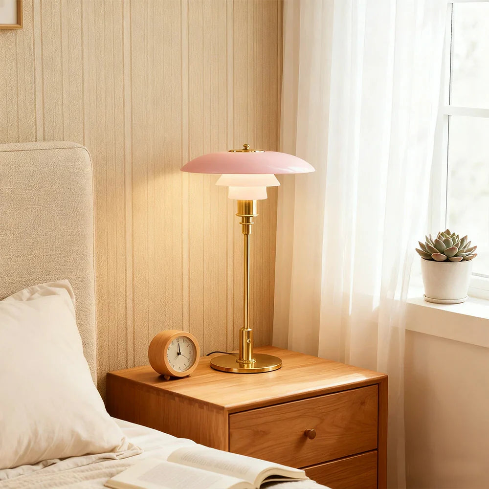 LIVARA Table Lampshade Colors E14 Three Energy-efficient CRI Glass - Lamp High Pink Design