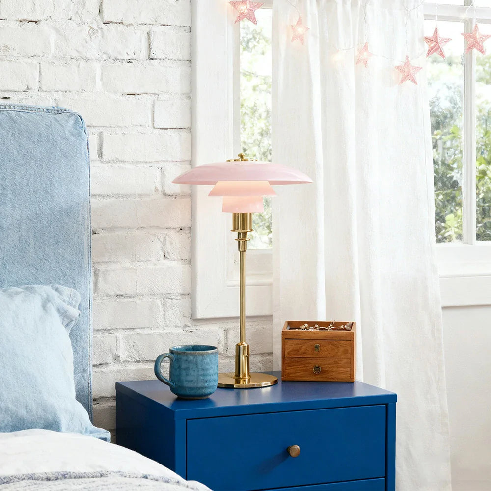 LIVARA Table Lampshade Colors E14 Three Energy-efficient CRI Glass - Lamp High Pink Design