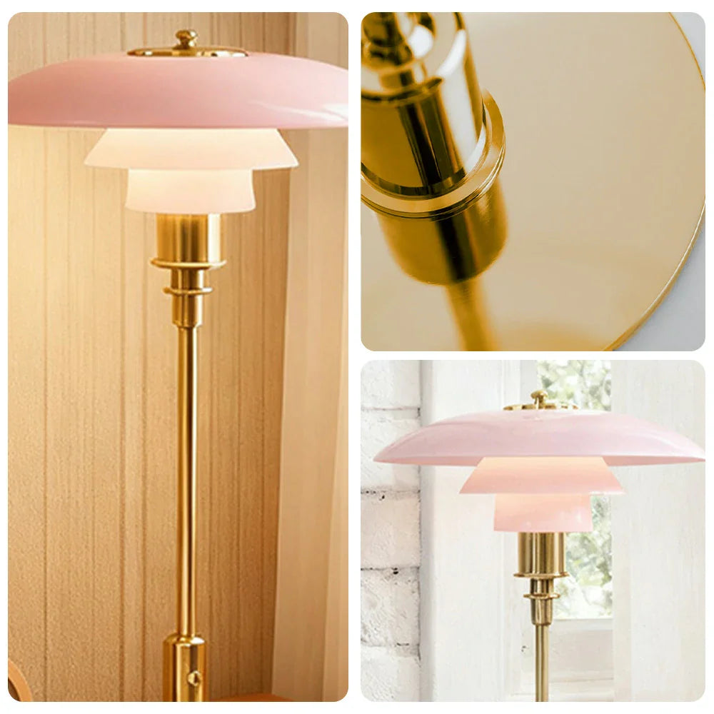 LIVARA Table Lampshade Colors E14 Three Energy-efficient CRI Glass - Lamp High Pink Design