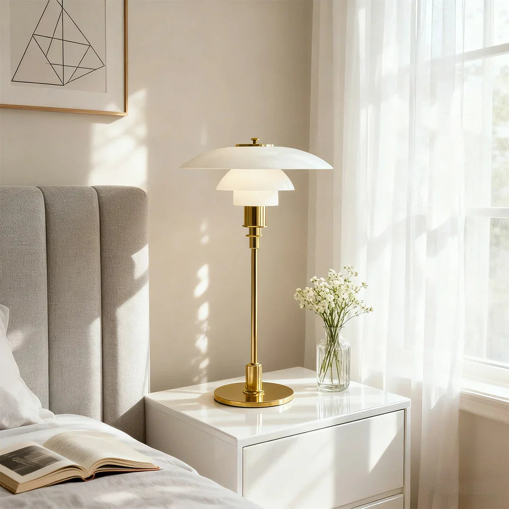 LIVARA Table Energy-efficient Three CRI Lampshade Colors Design High E14 Lamp - Glass White