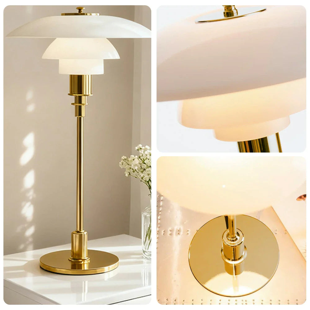 LIVARA Table Energy-efficient Three CRI Lampshade Colors Design High E14 Lamp - Glass White