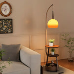 LIVARA Modern Full-Spectrum Shade, Brown Adjustable Glass with Floor Storage Space Light, Lamp Gradient Eye-Care