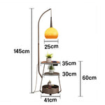 LIVARA Modern Full-Spectrum Shade, Brown Adjustable Glass with Floor Storage Space Light, Lamp Gradient Eye-Care