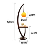 LIVARA Floor Wooden Simple Foot Switch, Three-Color Lamp Light, Base, Adjustable High-Quality Temperature with Glass Full-Spectrum Shade