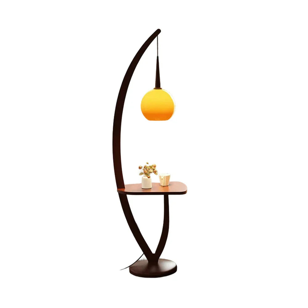LIVARA Floor Wooden Simple Foot Switch, Three-Color Lamp Light, Base, Adjustable High-Quality Temperature with Glass Full-Spectrum Shade