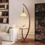 LIVARA Floor with Base, Switch, Light, Fabric Full-Spectrum Temperature Flower Foot Lily Wooden Adjustable High-Quality Lamp Three-Color Shade