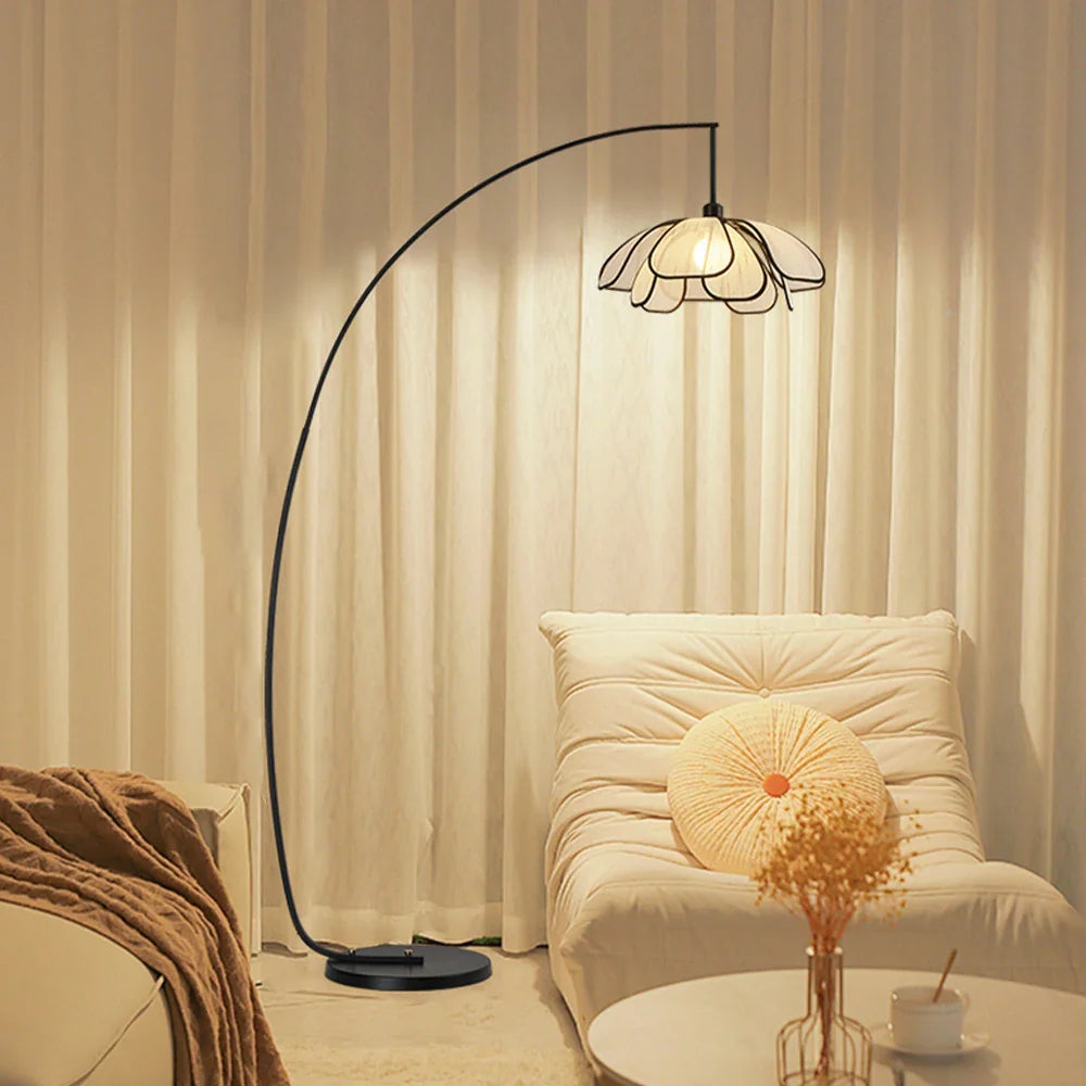 LIVARA Floor Adjustable with Light, Lamp LED Iron Shade, Temperature, Base Fabric Three-Color Rust-Resistant