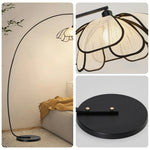 LIVARA Floor Adjustable with Light, Lamp LED Iron Shade, Temperature, Base Fabric Three-Color Rust-Resistant