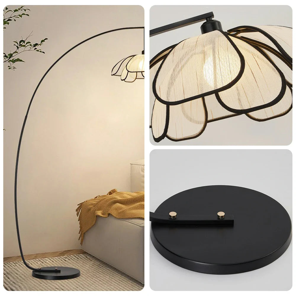 LIVARA Floor Adjustable with Light, Lamp LED Iron Shade, Temperature, Base Fabric Three-Color Rust-Resistant