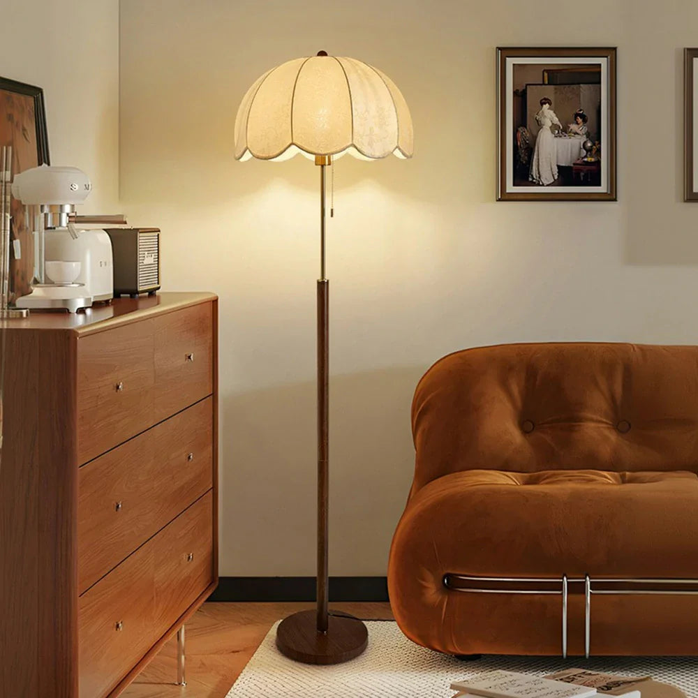 LIVARA Floor Adjustable Sturdy E27 Full-Spectrum Three-Color Temperature, Base with Fabric Iron Shade, Lamp Printed Light