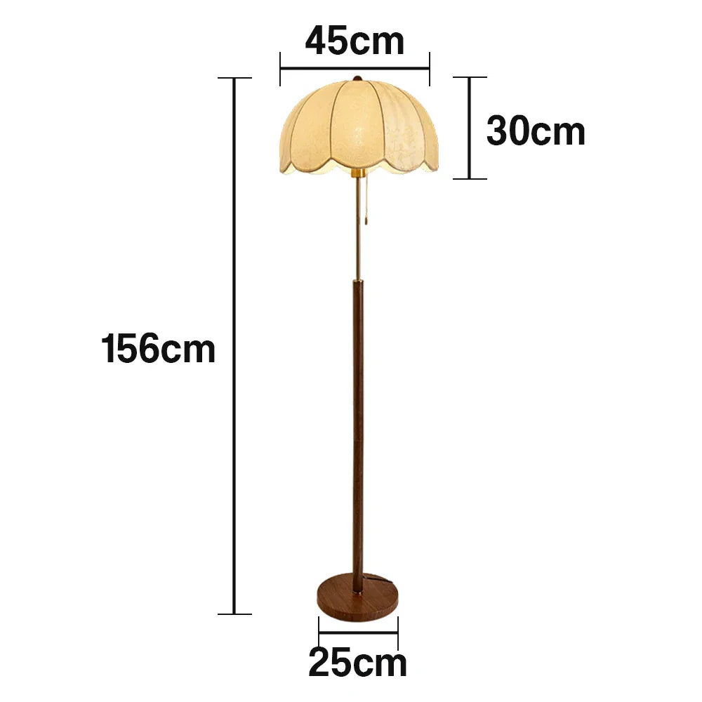 LIVARA Floor Adjustable Sturdy E27 Full-Spectrum Three-Color Temperature, Base with Fabric Iron Shade, Lamp Printed Light