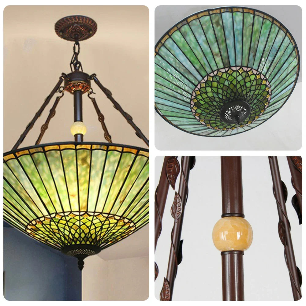 LIVARA 40/60cm High-Temperature Colored Glass Pendant Lamp with E27 Socket, Copper & Iron Body, Handcrafted Light Transmission