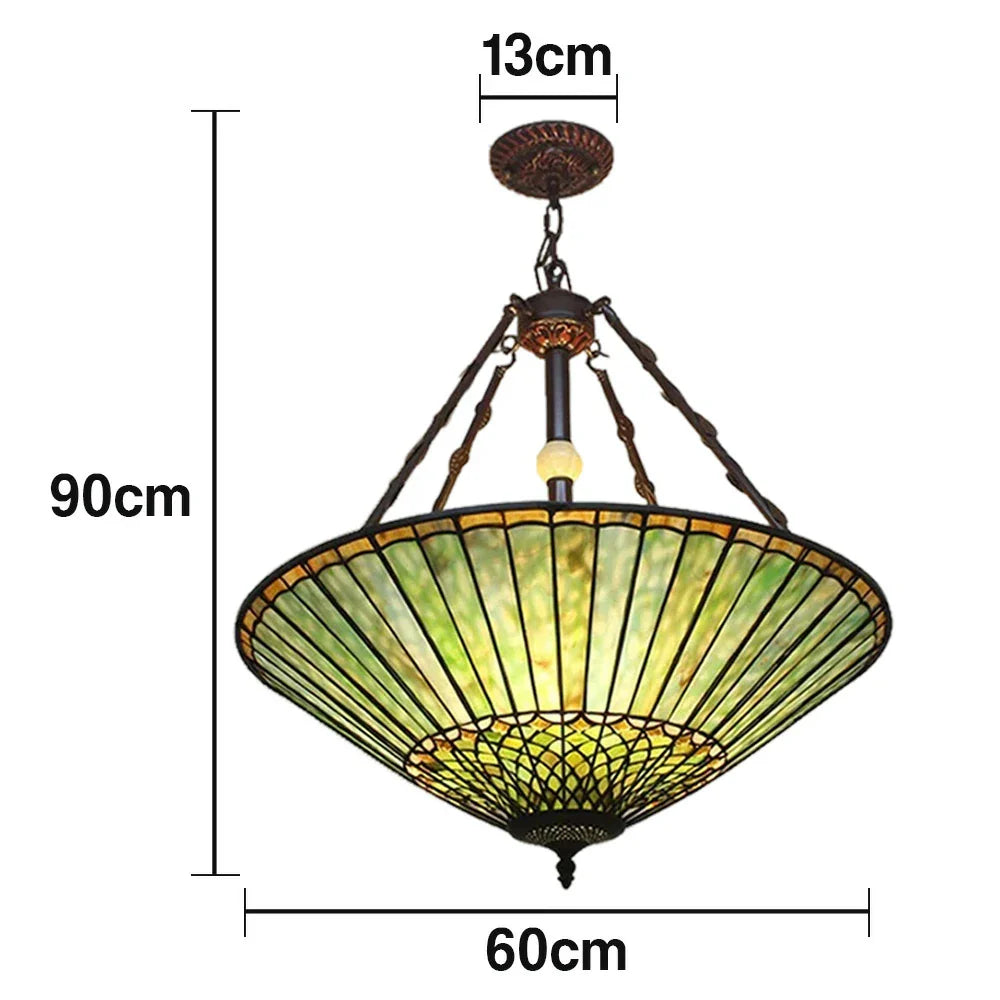LIVARA 40/60cm High-Temperature Colored Glass Pendant Lamp with E27 Socket, Copper & Iron Body, Handcrafted Light Transmission