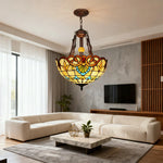 LIVARA 40/50/60cm High-Temperature Colored Glass Pendant Lamp with E27 Light, Copper & Iron Body, Handcrafted Light Transmission
