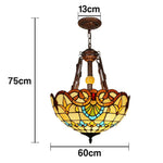 LIVARA 40/50/60cm High-Temperature Colored Glass Pendant Lamp with E27 Light, Copper & Iron Body, Handcrafted Light Transmission