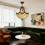 LIVARA 40/50cm High-Temperature Colored Glass, Pendant Light with E27 Socket, Copper & Iron Frame, Handcrafted Design