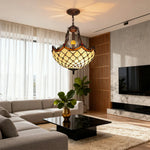 LIVARA 40/50cm High-Temperature Colored Glass, Pendant Light with E27 Socket, Copper & Iron Frame, Handcrafted Design