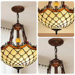 LIVARA 40/50cm High-Temperature Colored Glass, Pendant Light with E27 Socket, Copper & Iron Frame, Handcrafted Design