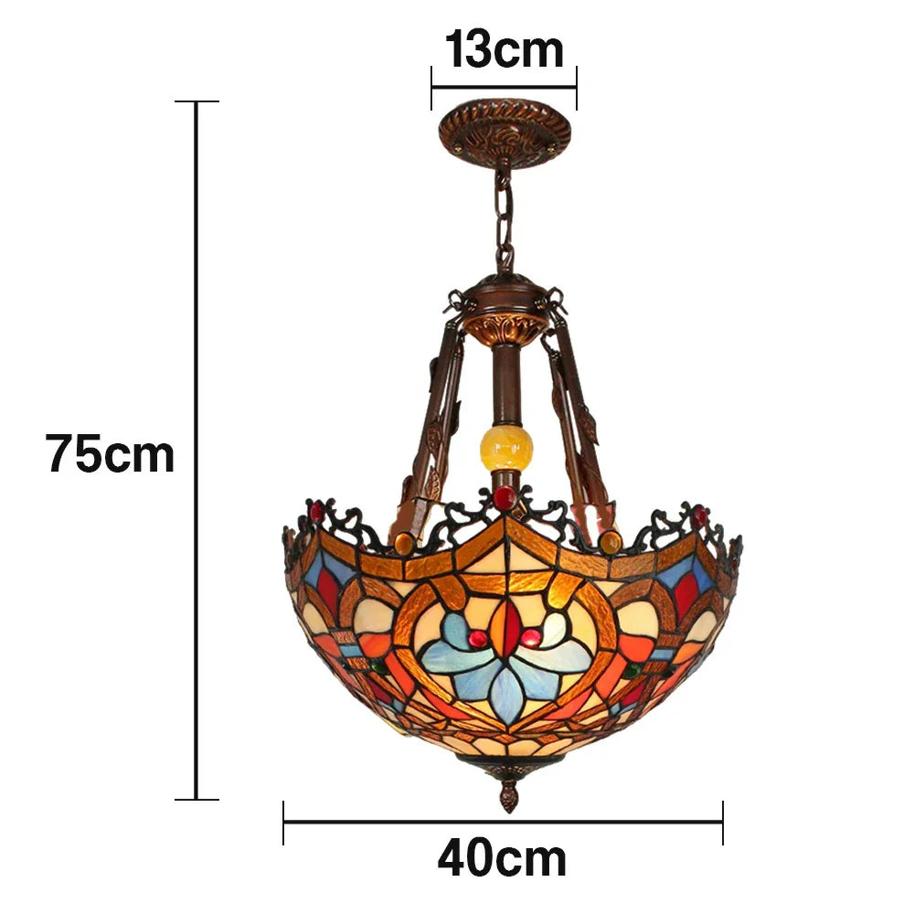 LIVARA 40/50cm Handcrafted High-Temperature Colored Glass,Pendant Lamp Copper & Iron Frame, E27 Socket