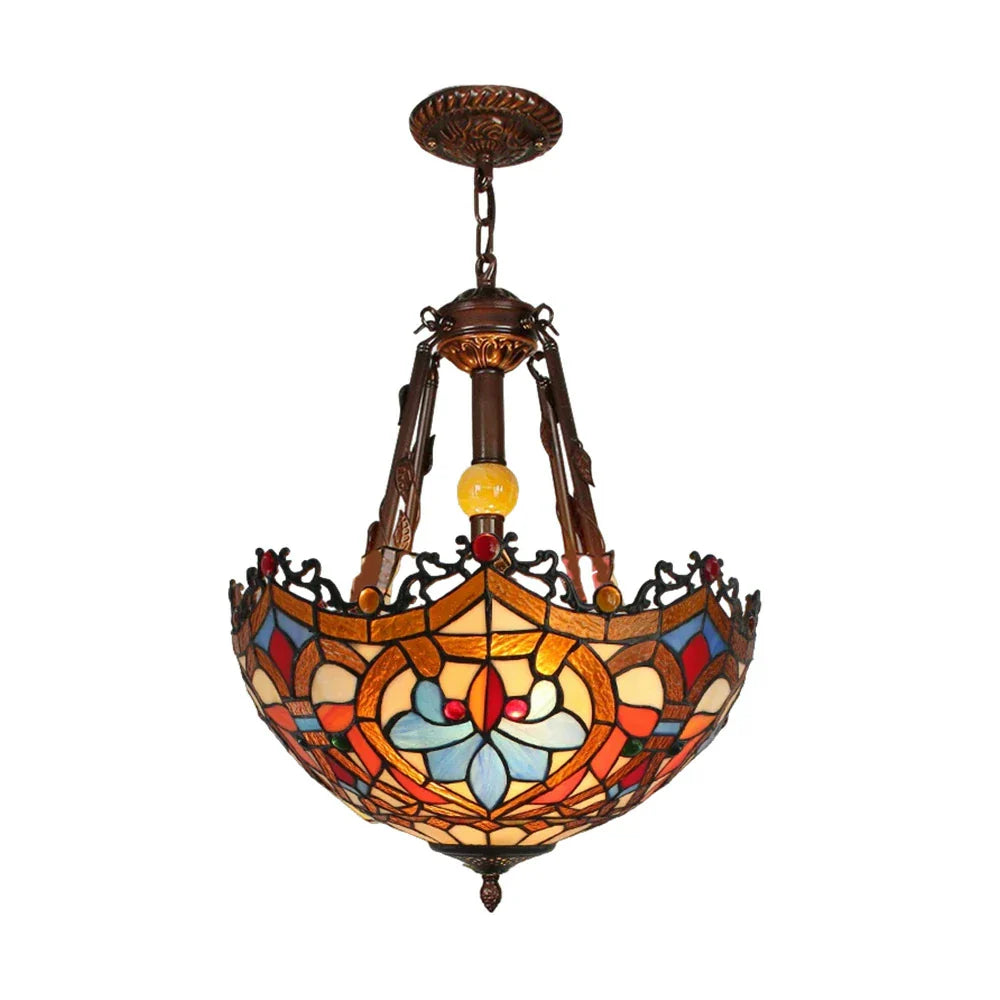 LIVARA 40/50cm Handcrafted High-Temperature Colored Glass,Pendant Lamp Copper & Iron Frame, E27 Socket
