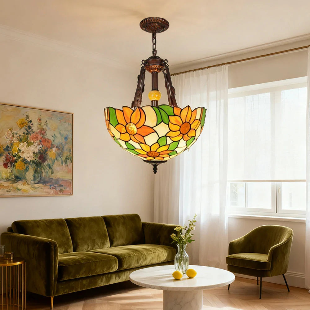 LIVARA 40/50cm High-Quality Handcrafted Glass Shade Pendant Lamp Rust-Resistant Copper & Iron Frame, E27 Socket