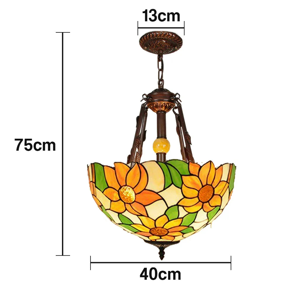LIVARA 40/50cm High-Quality Handcrafted Glass Shade Pendant Lamp Rust-Resistant Copper & Iron Frame, E27 Socket