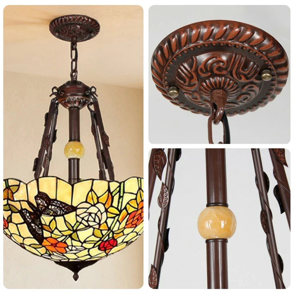 LIVARA Pendant Colorful Base, Durable Iron Handcrafted Shade, & E27 Copper Glass Lamp, Socket