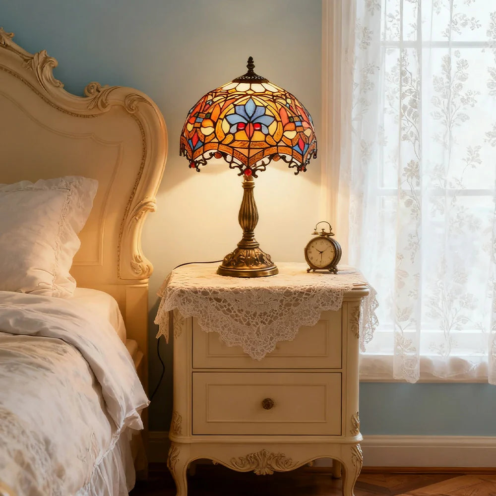 LIVARA Glass Handcrafted Base, - Coloured High-Temperature Glass, Vibrant Illumination Table & Resin/Aluminium Socket, Lamp E27