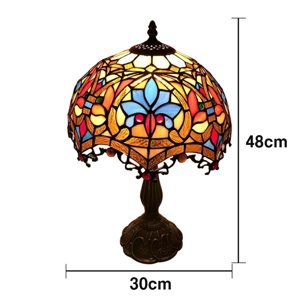 LIVARA Glass Handcrafted Base, - Coloured High-Temperature Glass, Vibrant Illumination Table & Resin/Aluminium Socket, Lamp E27