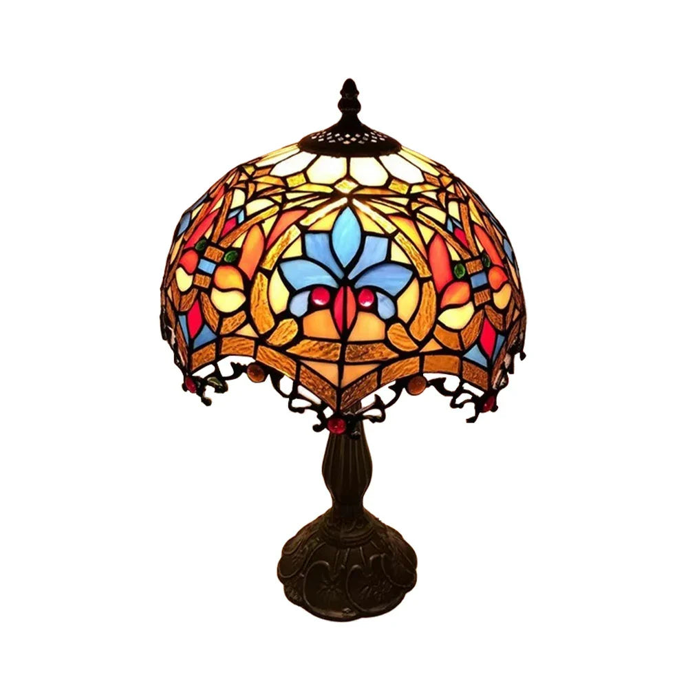 LIVARA Glass Handcrafted Base, - Coloured High-Temperature Glass, Vibrant Illumination Table & Resin/Aluminium Socket, Lamp E27
