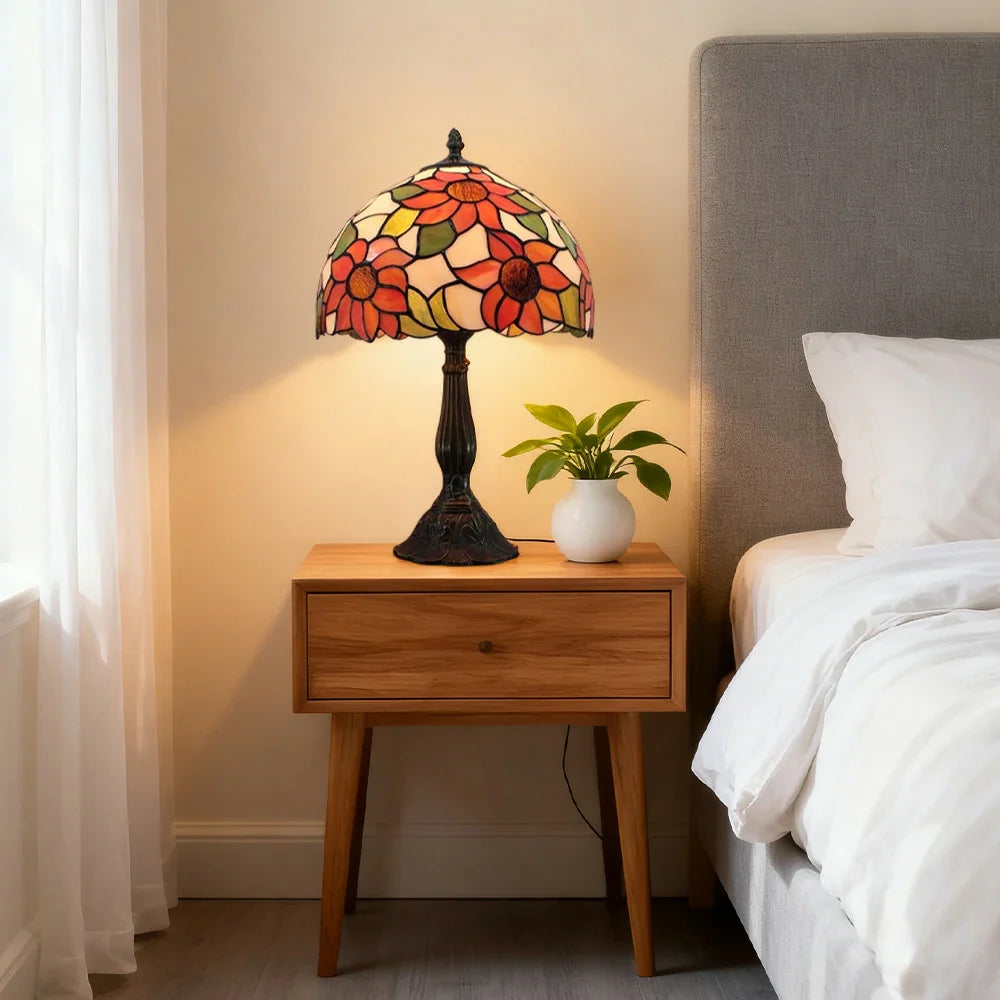 LIVARA Handcrafted Colourful Vibrant Table E27 - Socket, High-Temperature Glass, Base Glass for Lamp Illumination Resin/Aluminium