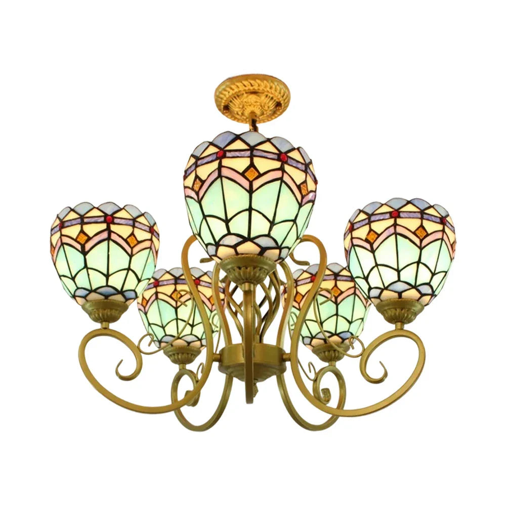 LIVARA Glass 5-light Socket - E27 for Vibrant Pendant Iron Pendant, Illumination High-Temperature Glass, Light Tiffany-style Sturdy Coloured Frame