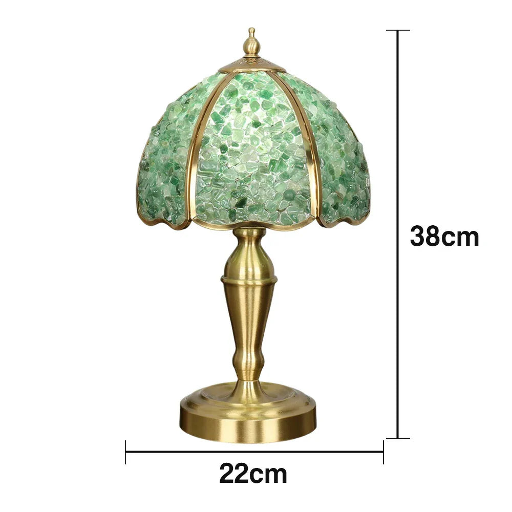 LIVARA Crystal Lamp Green Bulbs, Natural E27 Socket, Shade, Flicker-Free - - High-Spec Table Soft, LED Light Crystal