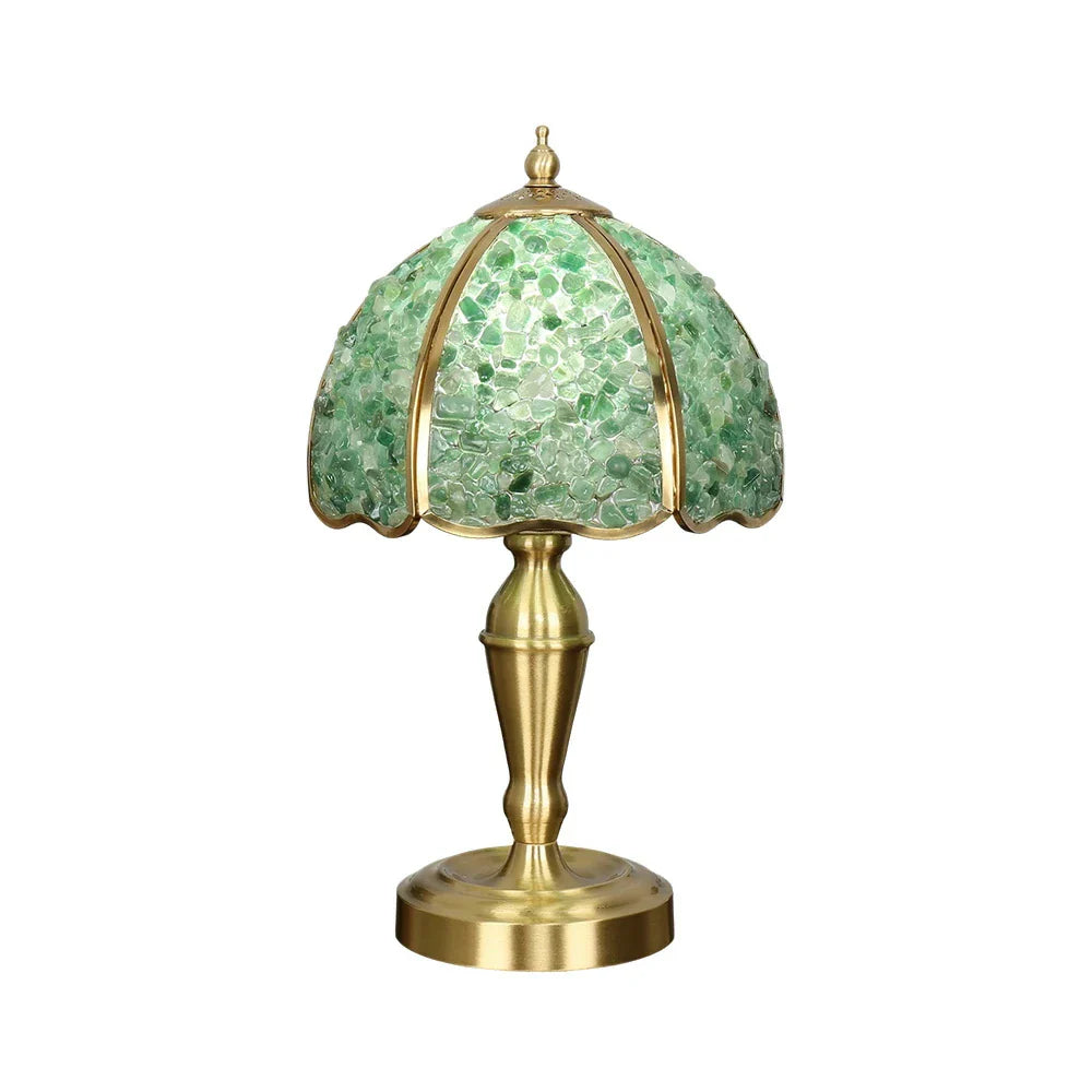 LIVARA Crystal Lamp Green Bulbs, Natural E27 Socket, Shade, Flicker-Free - - High-Spec Table Soft, LED Light Crystal
