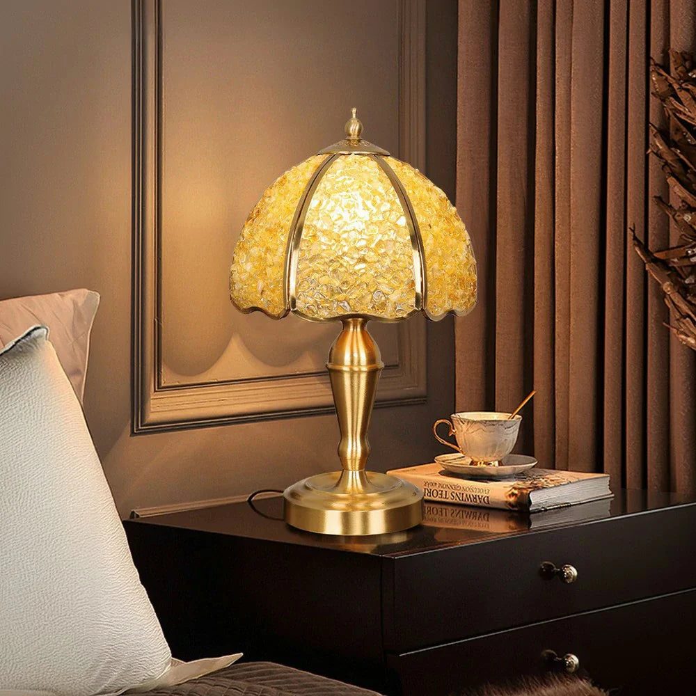 LIVARA Crystal Crystal Soft, - Socket, Shade, - Natural Table Yellow Bulbs, Flicker-Free E27 LED High-Spec Light Lamp