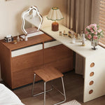 LIVARA 8802 Solid Tracks, - Design 18mm Cabinet, Wood Veneer, Wood Vanity Cherry with Soft-Close Plywood Rotating Sliding Ultra-Flat and White