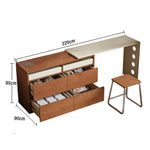 LIVARA 8802 Solid Tracks, - Design 18mm Cabinet, Wood Veneer, Wood Vanity Cherry with Soft-Close Plywood Rotating Sliding Ultra-Flat and White