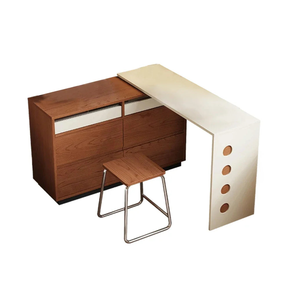 LIVARA 8802 Solid Tracks, - Design 18mm Cabinet, Wood Veneer, Wood Vanity Cherry with Soft-Close Plywood Rotating Sliding Ultra-Flat and White