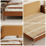LUXORA 9903 Cloud Accents Frame, Bed Cherry 150/180cm Solid Velvet - Wood Pine Wood Yellow