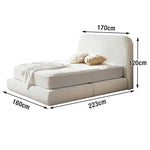 LUXORA High 150/180cm, Bed E0 Frame Sponge - Upholstered Materials, High-Resilience Solid Headboard Eco Wood Beige