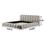 LUXORA Upholstered High-Density 150/180cm, Frame Blend, Frame Reinforced Cotton-Linen Water-Resistant, Sponge Headboard, - Bed Steel Grey