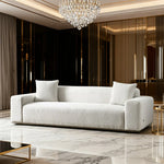 LUXORA Sofa - High-Density Foam Cushioning, Russian Larch Wood Frame, Breathable Upholstery - White