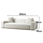 LUXORA Sofa - High-Density Foam Cushioning, Russian Larch Wood Frame, Breathable Upholstery - White