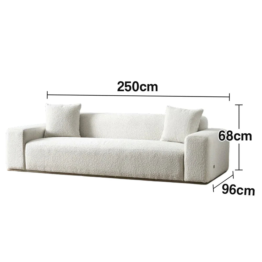 LUXORA Sofa - High-Density Foam Cushioning, Russian Larch Wood Frame, Breathable Upholstery - White