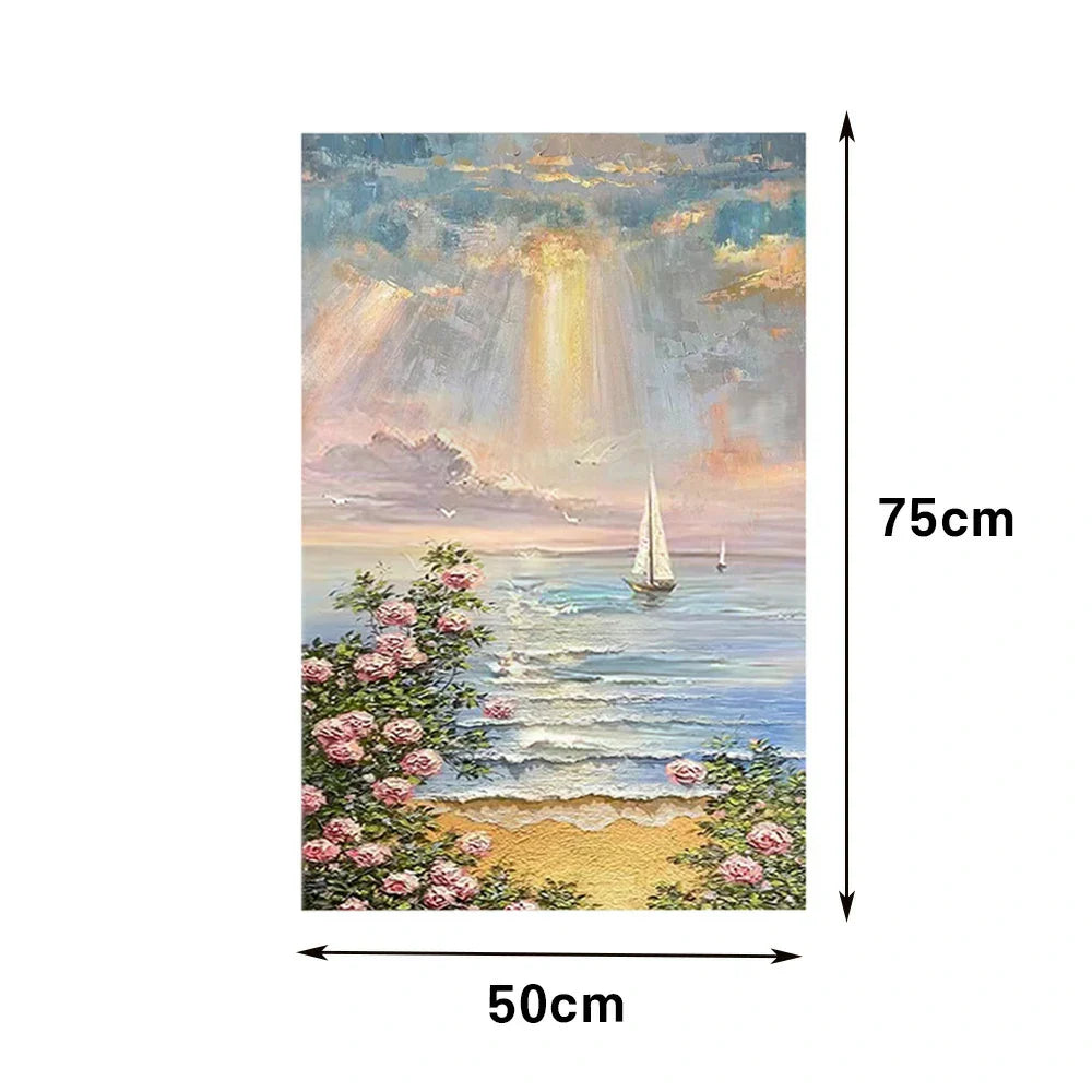 LUXORA Hand Painted with Living Canvas Created Artistic Minimalist 50/80/100cm Cozy Interiors Complement Oil Abstract Soft to and Homes Painting Modern Neutral Layers Rooms