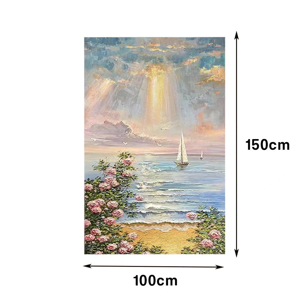 LUXORA Hand Painted with Living Canvas Created Artistic Minimalist 50/80/100cm Cozy Interiors Complement Oil Abstract Soft to and Homes Painting Modern Neutral Layers Rooms