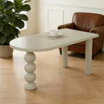 LUXORA 140/160cm Single Solid Wood Dining Table - French Cream Style Semi-Oval Edge Design Space-Saving Table for Dining & Work Spaces - White