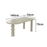 LUXORA 140/160cm Single Solid Wood Dining Table - French Cream Style Semi-Oval Edge Design Space-Saving Table for Dining & Work Spaces - White