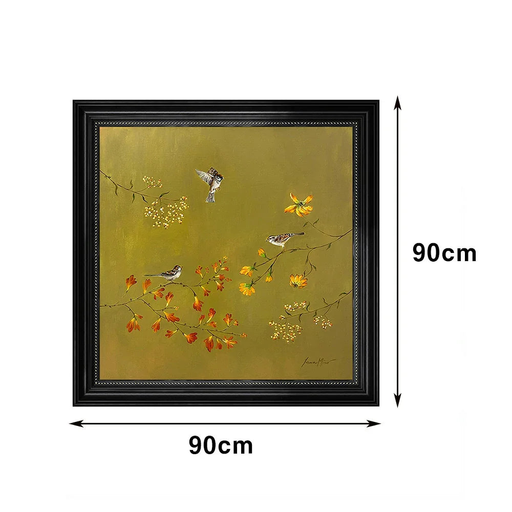 LUXORA Hand Adds Calm That Living Painted to Neutral and Canvas Hand-Painted Painting Oil 60/90/140cm Warmth Areas