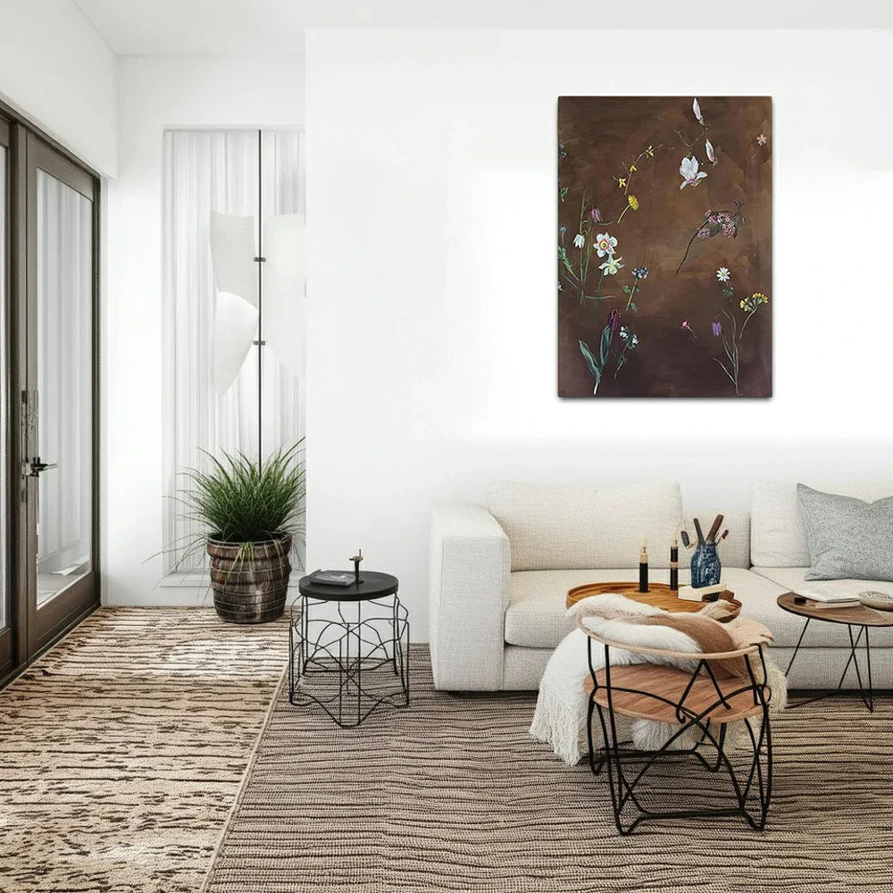LUXORA Hand Linear 50/80/100cm Balanced Art with Movement Oil Brush Painted Minimalist Clean and Painting Detail